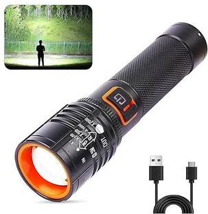 Oximus 2000 Lumen High Power LED Torch, 1200M Long Beam, USB-C Charging Torch