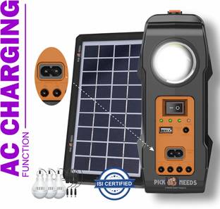 Sunaze Solar Chargeable Inverter Light Set With Study Lamp + 3 Bulb 1 USB Charging Port Torch