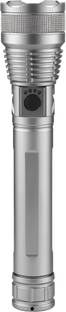 CRENTILA 375 (ZOOMABLE METAL LED TORCH) 5 Modes Flashlight, Super Bright 200W LED Light Torch