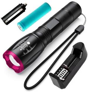 HI-BRIGHT personal Powerful 800 Meter LED Flashlight Torch Zoomable 2 hrs Torch Emergency Light