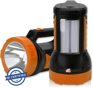 Pick Ur Needs 2 In 1 Rechargeable Long Range Search Torch Light With Side Tube Torch