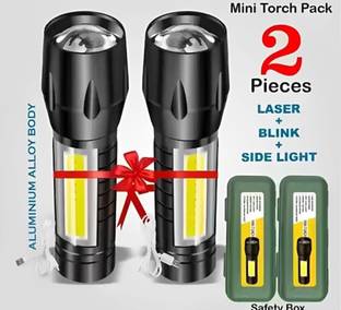 99Drops (Pack of 2) Mini-Rechargeable.Pocket Light Zoom COB USB Charging Led Water Proof Torch
