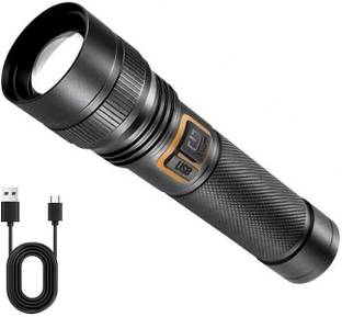 FINARO Metal Led Light Long Range 1000 Meter|1 Km High Power Zoomable & Type-C Cable Torch