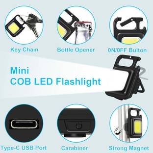 Druidstone mini Keychain Led Light with Bottle Opener & camping LED Front Light (Black) LED Front Light