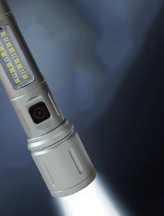 RYNZ Metal Led Torch Light Long Range 2 Km With Type C Charging Port & 6 in 1 Torch
