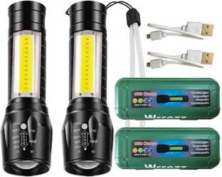 99Drops (Pack of 2) Mini-Rechargeable.Pocket Light Zoom COB USB Charging Led Water Proof Torch