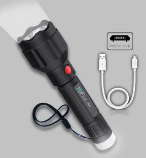 FIRSTLIKE Dual Mode Power Led Rechargeable Long Range Torch Up to 400 Meter Range Torch