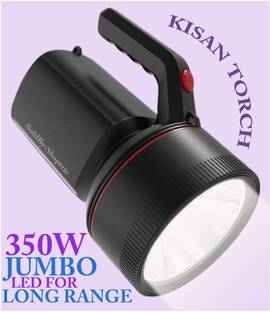 shoptric 350w brightest 4 mode jumbo blinker led kisan torch for 4 km long range laser 24 hrs Torch Emergency Light