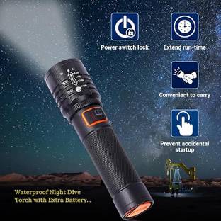 ModularChoic 035 ZOOMABLE Metal Flashlight Black 13.5 cm) – 3 Modes High Med Torch