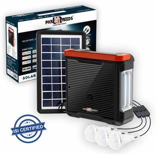 Pick Ur Needs Solar Rechargeable Inverter With Bluetooth Speaker 3 LED Bulb USB Charge Support Torch