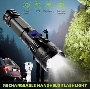 Dazzel Flex M035 (ZOOMABLE Metal Torch) 5 Modes Flashlight, Super Bright 10W Light LED Torch