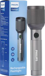 PHILIPS 5 Mode Aircraft Aluminium Alloy LED Flashlight – 650 lm, 2000mAh, SFL2242/56 Torch