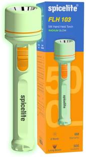 SPICELITE FLH 103 5W LED Torch | 6 Hours Runtime | USB Type-C | Radium-Glow Body Torch