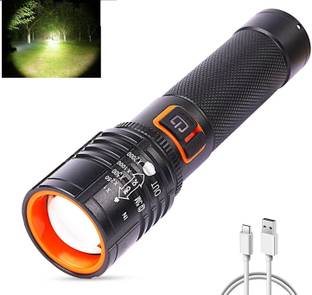 Dazzel Flex M981 (ZOOMABLE METAL LED TORCH)5 Modes Flashlight, Super Bright 10W LED Light Torch