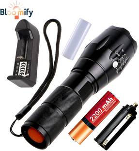 BloomiFy BMT-M6 Mini Torch High-Quality, 5 Lighting Modes, Zoomable, Rechargeable Battery Torch