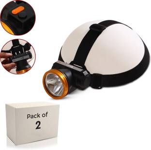 Robustt LED Head Light Waterproof Adjustable Head Lamp 75 watt (Pack of 2) Torch