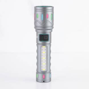 MZ M036C-(Metal Zoomable LED Torch)-Super Bright 80W LED Light, 5 Modes Flashlight Torch