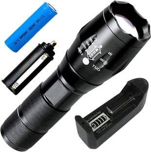 LED FLASHLIGHT 5 Modes Zoomable Ultra Bright Long Range LED Torch Rechargeable Flashlight Torch