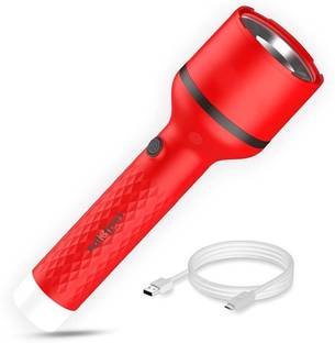 Oximus Smart Portable Rechargeable Torch with 4 Mode Light Type C Fast Charging Torch