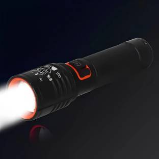 Aubade M035 (ZOOMABLE METAL LED TORCH) 5 Modes Flashlight, Super Bright 25W LED Light Torch