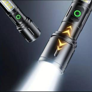 FINARO Metal Led Torch Light Long Range 1000 Meter 1 Km High Power Zoomable Torch