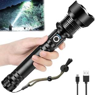 Rhobos Flashlight, High Power Long Distance Rechargeable Flashlight Support Zoom Torch