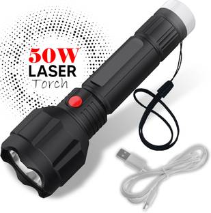 Daily Needs Shop 50W Long Range Torch Light 2 In 1 Light Mode Rechargeable Handy 1200mAh Battery Torch