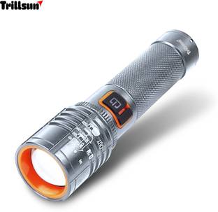 Trillsun 200W Telescopic Zoom Flashlight torch Adjustable 5 Modes Rechargeable Torch