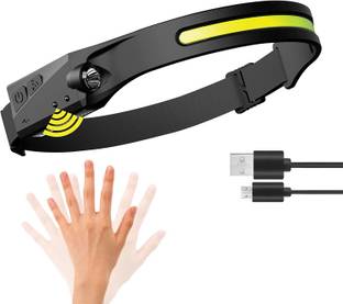 GLOWISH WIDE BEAM HEADLAMP WITH WAVE INDUCTION ON OFF SENSOR SUPER BRIGHT HEADBAND Torch