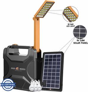 Pick Ur Needs Solar Chargeable Inverter Light Set With Study Lamp + 3 Bulb 1 USB Charging Port Torch