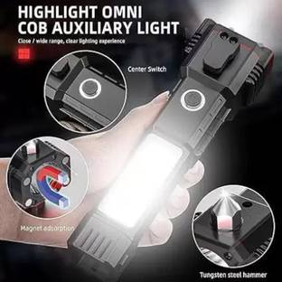 SPAKRO LED 3W Torch Multi-Function Car Safety Hammer Flashlight Torch Torch