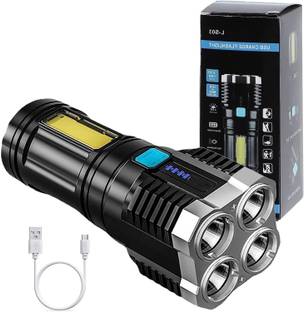 insignia decor 4 in 1 Led Rechargeable Torch USB with battery Indicator High Power Long_L17 Torch