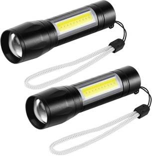 ELEGIOUS LED Flashlight with COB Light Portable LED Flashlight USB Rechargeable 3 Modes Torch