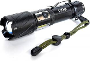 GOR Aviation Tactical XHP99 LED Flashlight Torch with COB Light FT12-03 Rechargeable Torch