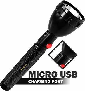 Sunaze Long Range Torch 2X Power Low / High Beam Mode Lithium Battery Cell Metal Body Torch