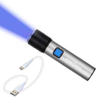 amiciVision 365nm UV Flashlight - Rechargeable Ultraviolet Black Light with 4-Modes Torch