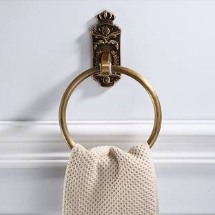 Plantex Aluminium Antique Towel Ring/Napkin Hanger Holder for Bathroom Accessories Brass Towel Holder
