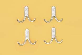 iSTAR Bathroom Cloth Hook/Hanger / Key Holder/Wall Robe Hook (Pack of 4) steel Towel Holder