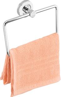 MOTIQO Stainless Steel Towel Ring for Bathroom/Wash Basin/NapkinHanger(Rectangle,Set-1) Chrome Finish, Silver Towel Holder