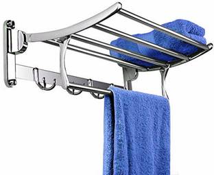 IMPULSE Pitru Premium Stainless Steel Folding Towel Rack/Towel Stand/Hanger/Bathroom Accessories(18 Inches) Chrome Plated Towel Holder