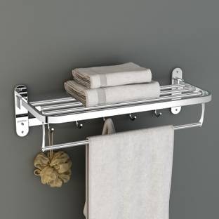 Plantex Casa Stainless Steel 304 Grade Folding Towel Rack for Bathroom/Towel Stand/Hanger/Bathroom Accessories (24 Inch) Chrome Finish Towel Holder