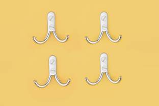 iSTAR Bathroom Cloth Hook/Hanger / Key Holder/Wall Robe Hook (Pack of 4) steel Towel Holder