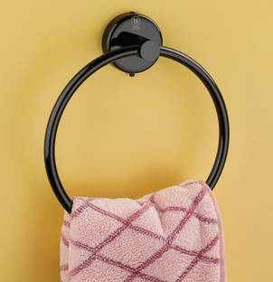 iSTAR Black Round Shape Towel-Napkin Ring/ Holder for Wash basin,Kitchen,Bathroom .... 13 inch 1 Bar Towel Rod