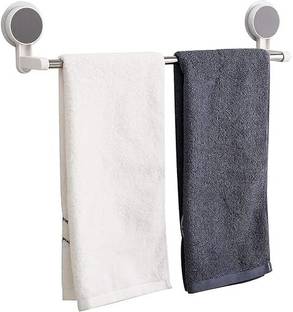 FLASHKITCH Steel Wall Mounted Self Adhesive Towel Napkin Holder Bar for Bathroom & Kitchen WHITE, STEEL Towel Holder