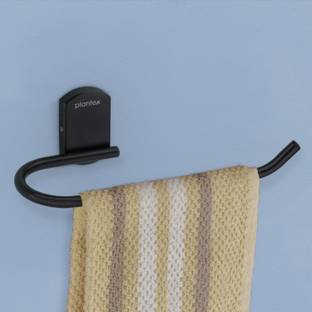 Plantex 304 Grade Stainless Steel Napkin Ring/Towel Ring/Towel Hanger for Bathroom(Parv) Black Towel Holder