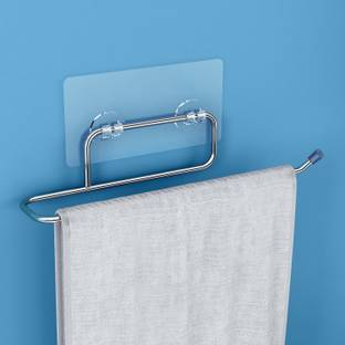 Plantex Self Adhesive Towel Holder/Napkin Hanger/Towel Ring for Bathroom- Pack of 1 Silver, Chrome Towel Holder