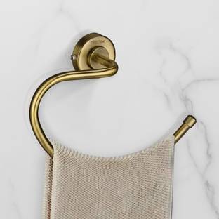 Plantex Stainless Steel 304 Grade Napkin Ring/Towel Hanger/Bathroom Accessories (Daizy) Brass Antique Towel Holder