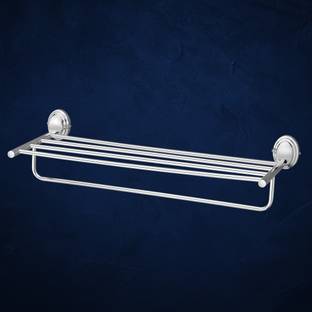 Plantex Crosslink Cubic Stainless Steel 304 Grade Towel Rack for Bathroom/Towel Stand/Hanger/Bathroom Accessories (18 Inch-Chrome) Silver Towel Holder