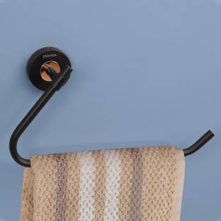 Plantex Solid Brass & SS-304 Grade Napkin Ring/Towel Hanger/Bathroom Accessories Black Towel Holder