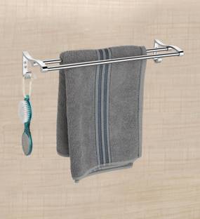 Filox Towel Hanger/Stand for Bathroom/Bar (24 Inch) Chrome Finish Silver Silver Towel Holder